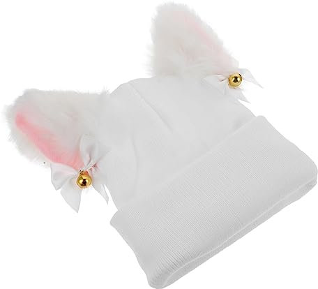 JUMPLAWN Ski Helmet Cover Elastic Cartoon White Cat Design Universal Fit 55-62cm Protective Helmet Cover for Snowboard and Skiing Random Color