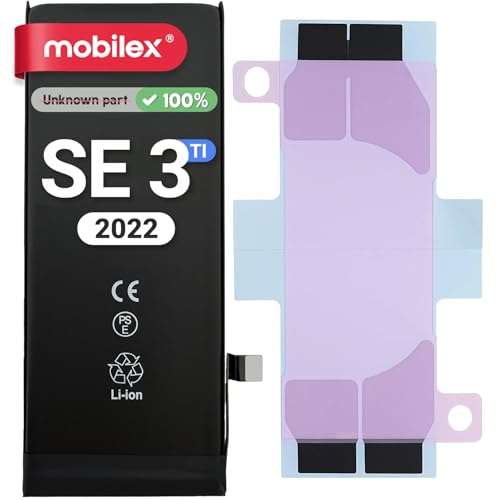 MOBILEX® Batteria per iPhone SE (3ª Gen, 2022) | Senza Messaggio | Chip TI | 2018mAh - OEM | Batteria Interna con Adesivo | Capacità Originale