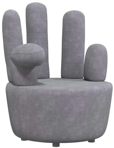 Frdhee Lesesessel Couch Sessel,Sessel in Handform Grau Samt,Stillsessel fürs Wohnzimmer Balkon Lounges