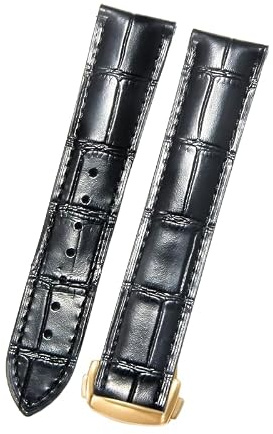 ROUHO Premium Echtleder Uhrenarmband Haltbare Faltschließe Uhr Band für Omega Seamaster Diver 300M Aqua Terra Prestige