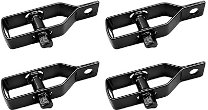 SKIR'CO Lot de 4 tendeurs de fil pour clôture de jardin 97 mm - Pour clôture de jardin - En métal - Noir de jais - Couleur RAL 9005