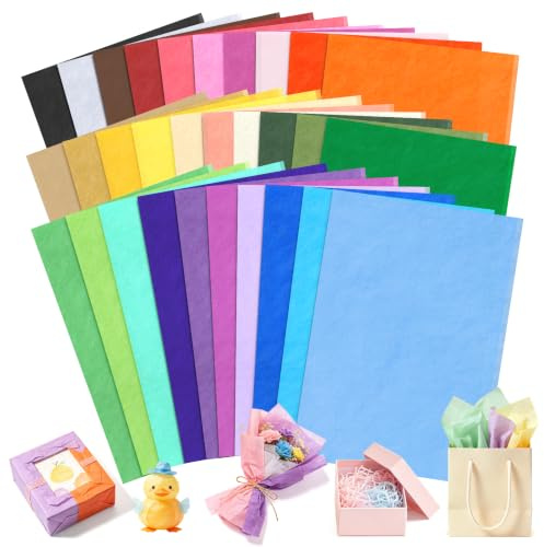 ihaspoko 520 Blatt Seidenpapier, 20x29cm Bunt Geschenkpapier Großpackung | 40 Farben Geschenkpapier, Seidenpapier Verpackungsmaterial für Basteln Dekoration, Hochzeit, Geburtstag und Blumensträuße