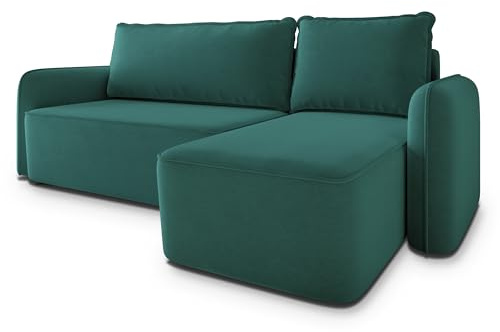 Masseno Ecksofa DOLVER CL mit Schlaffunktion L-Form, Modern Sofa mit Bettkasten, Wohnzimmersofa, Couch, Soffa, Bettsofa, Couchgarnitur - Blau, Castel 75