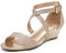 DREAM PAIRS Women's Elastica Ankle Strap Sandals Low Wedge Open Toe Party Sandals,Size 7.5,Gold,Jones