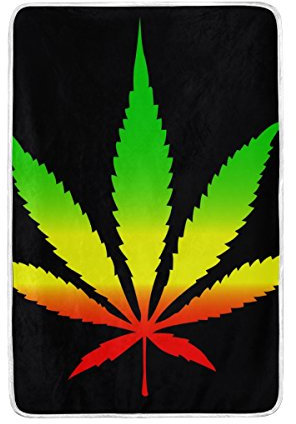 alaza Marihuana-Blatt von Cannabis Polyester Mikrofaser Decke 60 x 90 Leichtbau Gemütliche Couch Decke Bett Decke von My Daily