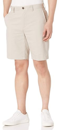 Amazon Essentials Men's Slim-Fit 9 Inch Chino Shorts, Stone, 30W