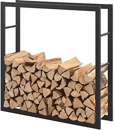 [en.casa] Kaminholzregal 100x100x25cm Brennholzregal Feuerholzregal Holzhalter
