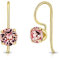 Orecchini Pendenti Donna Oro - Orecchini Rosa - Orecchini Donna Argento 925 Oro - Orecchini con Brillantini Rosa - Orecchini Dorati - Orecchini Donna Colorati - Orecchini Cristallo Rosa