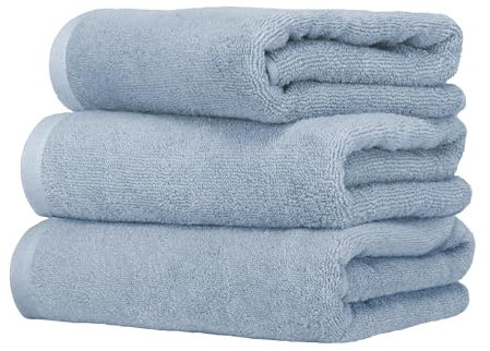 Ruggeri - Set 3 Asciugamani Viso 50x100 100% Cotone - Extra Morbido - Collezione Let's Color! (Azzurro)