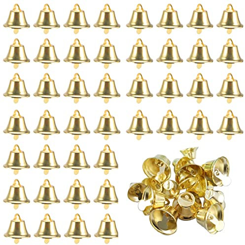 VALICLUD 100Pcs Campane Dorate Campane Natalizie Jingle Mini Artigianali in Ottone Vintage per lli Eolici Natalizi (Diametro 35 Mm)