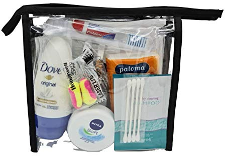 Onlineforu lTD Komplettes Set von Mini-Reiseflugzeugen – Reise-Toilettenartikel-Kit – Geschenkset, flugbereit, enthält alles, was Sie für einen bequemen Flug oder Schlaf benötigen