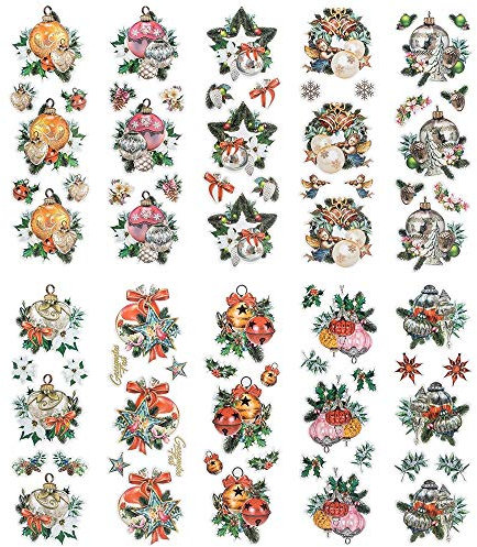 Ideen mit Herz Transparent-Sticker | 10 Bogen à 10 cm x 30 cm | Bunte Aufkleber zum Basteln & Dekorieren (Baumschmuck Weihnachten)