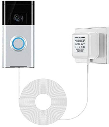 Adaptador de fuente de alimentación y cable adaptador de red Smart Home accesorio compatible con timbre de puerta 2 Pro (8 m sin enganche)