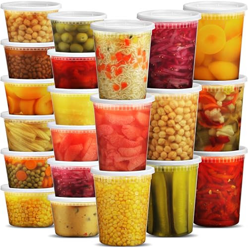 JoyServe Boîtes Alimentaires 54 Couvercles, (48 Sets) 24 Boites de Conservation 946ml et 24 x 473ml - Conservation Alimentaire, Lot Boites Hermétiques sans BPA, Convient Lave-Vaisselle et Micro-Ondes