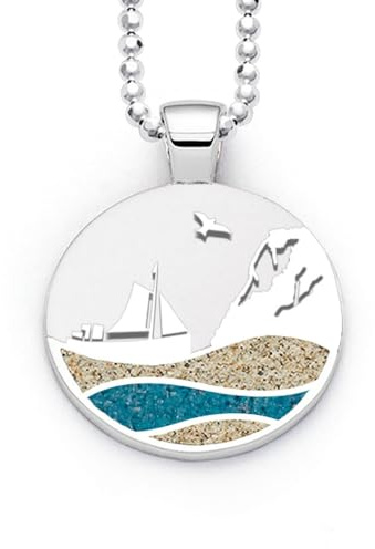 DUR Schmuck: Anhänger Strandwellen Göhren Luise, mit Strandsand und Steinsand, P4026