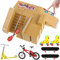 QINIFIFY 5PCS Skatepark Kit Rampenteile Finger Skateboard Rampe Set mit 2 Finger Skateboards, 1 Finger Fahrrad, 1 Finger Roller, 1 Finger Schaukelbretter und 1 Paar Fingerschlittschuhe