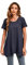 Enmain Navy Blue Tunic Tops for Women UK Summer Short Sleeve Round Neck Womens Swing T Shirt Plus Size Ladies Tunics for Leggings Hanky Hem Casual Loose Blouse T-Shirts XL