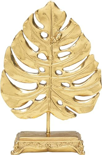 Kare Design Deko Objekt Monstera Leaf, Dekofigur, Gold, Artikelhöhe 18cm