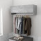 Armadietto Pensile, Armadio Compatto con Asta Appendiabiti, Mobiletto a Muro con 2 Scomparti e Ante per Camera da Letto Bagno Balcone 100 x 32,5 x 35 cm Grigio Cemento
