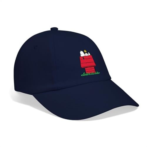 Spreadshirt Peanuts Snoopy Woodstock Und Die Hundehütte Baseballkappe, One Size, Blau/Blau