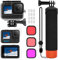 Zubehör Set Kit für GoPro Hero 12 11 10 9 Black, oGoDeal Wasserdicht Schutzhülle Gehäuse + Unterwasser Schwimmender Handgriff + Displayschutz + Rotfilter + Anti-Fog-Einsätze