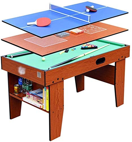FBITE Multifunktionaler 4 in 1 Steady Combo Spieltisch, Black Eight Billardtisch, Air Puck Table Eishockeytisch Multifunktionaler Haushalt Vier in einem Pool