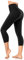 FuelMeFoot 3/4 Leggings Damen High Waist Schwarz Capri Leggins Blickdicht für Sport Yoga Gym.A1-Schwarz L/XL