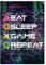 Lineo Gamer-Poster XXL Spielkonsolen-Poster für Gaming-Fans; Eat-Sleep-Game-Repeat Wandbild Kunstdruck für Jugendliche und Erwachsene Wand-Deko mit kräftigen Farben