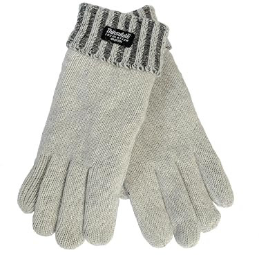 EEM Damen Strickhandschuhe, weiche Wolle, Thinsulate Thermofutter grau/anthrazit S/M