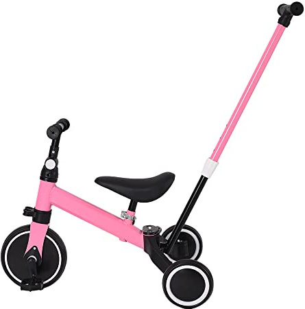 Draisienne Vélo pour Enfant à partir de 1 an, Jouet avec 3 Roues pour Vélo bébé de 12 à 36 Mois, Premier vélo sans pédales pour garçons et Filles comme Cadeau d'anniversaire-3 en 1 (Rose)
