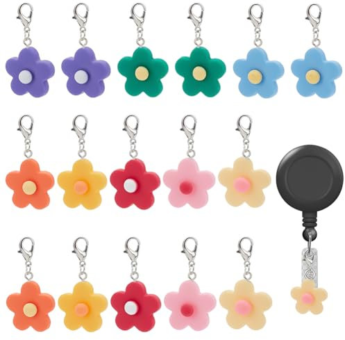 WEBEEDY 16 Stück Abzeichenhalter Für Krankenschwestern Und Lehrer Blumenhalter-Anhänger Schmuckherstellung Anhänger für DIY Halskette Armband