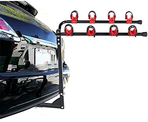 Supports de vélo 4 Supports de Porte-vélos Support de Coffre de vélo pour Porte-vélos Auto-Mobile pour Voitures, berlines, hayons, Mini-fourgonnettes et SUV Porte-vélos de Coffre