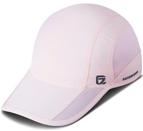 GADIEMKENSD UPF50+ Outdoor Laufmütze Leichte Atmungsaktive Unstrukturierte Weiche Baseballkappe Schnelltrocknende Sportkappen Verstellbare Schlichte Mehrfarbige Kappe für Damen Rosa 2 Stücke