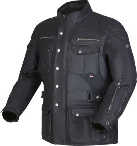 Modeka Matlock Motorrad Wachsjacke, schwarz, L | Wasserabweisend