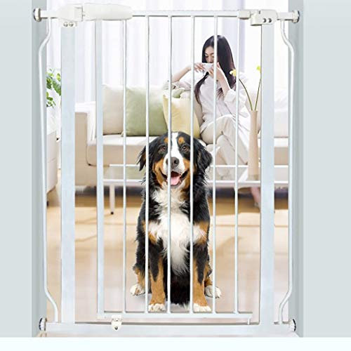 FLYIFE Haustier-Laufgitter, Extra Breite Schutzgitter Für Treppen, Türen, Wandschutz, Weißes Metall-Haustierschutzgitter, Treppengeländer/Height 76Cm/237-244Cm