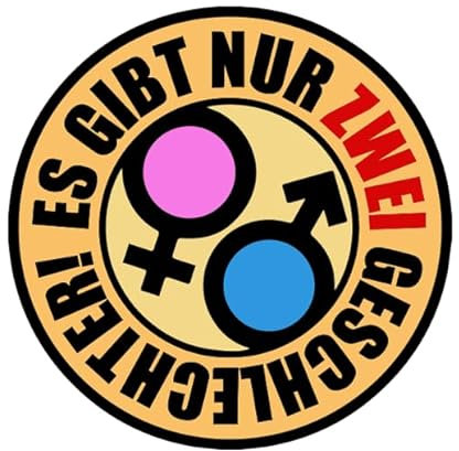 Sammys Shirt Store Es gibt nur Zwei Geschlechter II bunt Aufkleber 10 cm