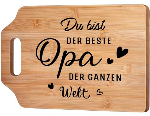 Opa Geschenk, Geschenk Opa, Bambus- Schneidebrett mit aufgedrucktem Text, Opa Geschenk Geburtstag, Vatertagsgeschenk für Opa, Geschenk für Opa von Enkel, Bester Opa Geschenk der Welt