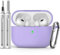 Inesore Compatible with Airpods Pro 2nd/1st Case Cover, Silicone Protective Case for Apple Airpods Pro 2nd/1st Generation Charging Case with Keychain and Cleaner Pen, for Women Men(Purple)