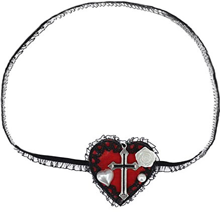 BELOWSYALER Gothics-Augenklappe, Lolit-Augenmaske, Herz-Augenklappe, Einzelaugenmaske, Cosplay-Augenklappe, Gothic-Augenklappe