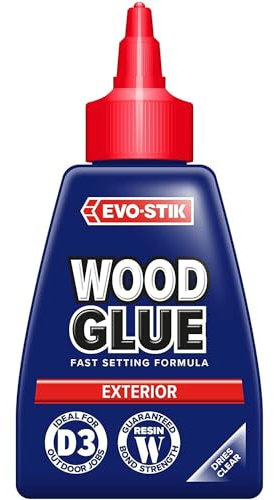 AMK® Evo Stik Resin W Weatherproof Wood Adhesive Exterior 250ml Fast Dry Dries Clear Suitable For All Wood Types Strong Hold DIY At Home