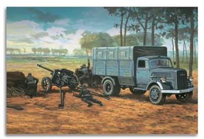 WZKTCL Poster mit Militärfahrzeug aus dem Zweiten Weltkrieg, Opel Blitz & PaK 40 Pistolen-Poster, dekoratives Gemälde, Leinwand, Wandposter und Kunstdruck, moderne Familienschlafzimmer-Dekoration,