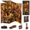 Ysityum Kit puzzle 3D en bois à faire soi-même pour adultes et adolescents, serre-livres miniature avec capteur de lumière, décoration d'intérieur, voiture vintage