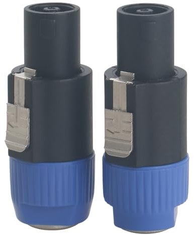 2Pcs Speakon to 1/4 Adapter Connector Speakon Male to 1/4 TS Female Connectors are for Converting 1/4 Cables to NL4FC Plug for Speaker/Amplifier/Mixer