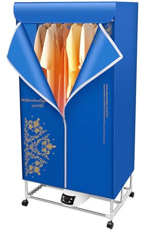 TESUGN Secadora de Ropa Eléctrica Portátil - Armario Con Temporizador y Diseño de Doble Capa - Mini Secadora Plegable Para el Hogar, Silenciosa y Repelente al Agua