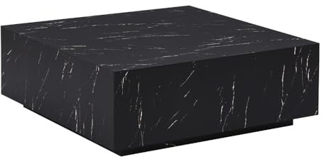 Home Deluxe - Couchtisch Amiri XL - Farbe: Schwarz, Größe: 95 x 95 cm, MDF Platte, bereits fertig montiert I Wohnzimmertisch Beistelltisch Sofatisch