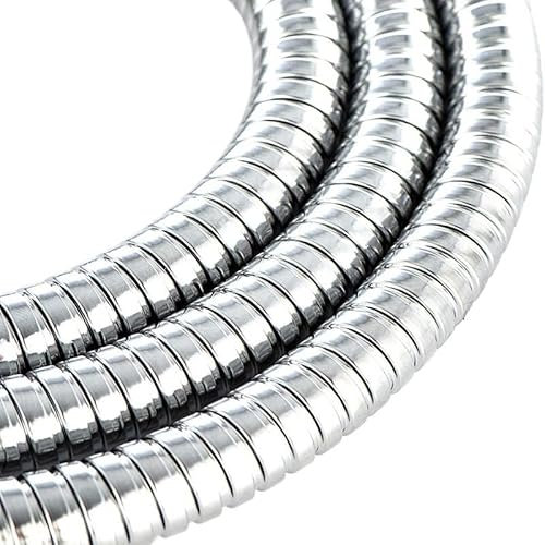 Tubo flessibile for doccia da 3 metri, tubi idraulici in acciaio inossidabile extra lunghi, diametro esterno 14 x diametro interno 6 mm, tubo flessibile for doccia portatile con inserto in ottone e da