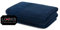 LOOKS BY WOLFGANG JOOP 2X Duschtuch 70x140 cm – 100% Baumwolle Doppelpack Luxus Duschtücher mit Aufhänger & Logostick, 2er Set große Handtücher blau