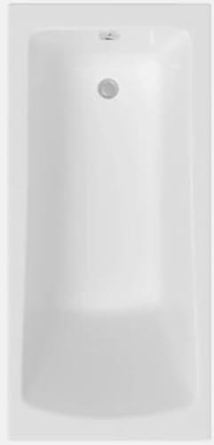 Modern Bathroom Single & Double Ended Straight Bath Gloss White Acrylic Bathtub End Side Panel Options (Square Single End 1700 x 700mm)
