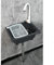 XRB2050 Lavandino Muro in Resina Nero, 38.5x28.5x15 cm Lavabi Rettangolare, Lavandino Montaggio a Parete per Bagno Guardaroba WC 150cm Conduttura Fognaria