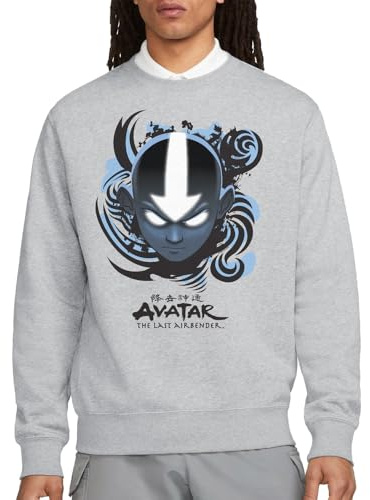 NICKELODEON AVATAR THE LAST AIRBENDER Unisex Avatar the Last Airbender Airbender and Black Kanji Crew Sweatshirt Sweatshirt